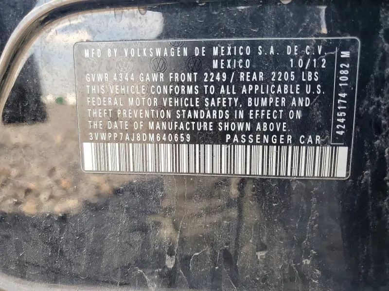 2013 VOLKSWAGEN JETTA S  