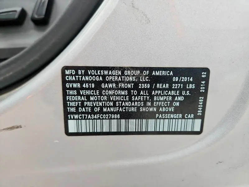 2015 VOLKSWAGEN PASSAT SEL  