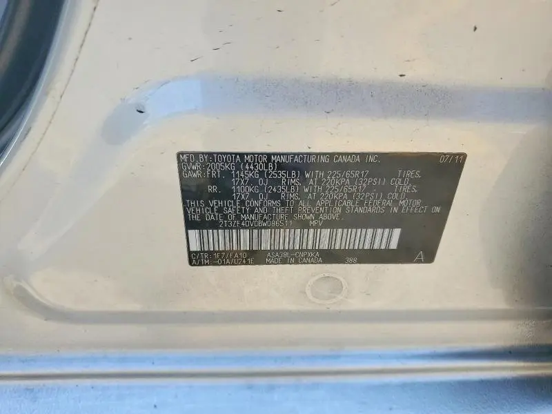 2011 TOYOTA RAV4 BASE  