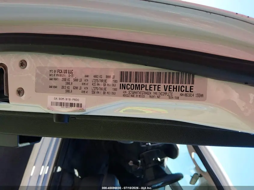 2015 RAM 2500 TRADESMAN