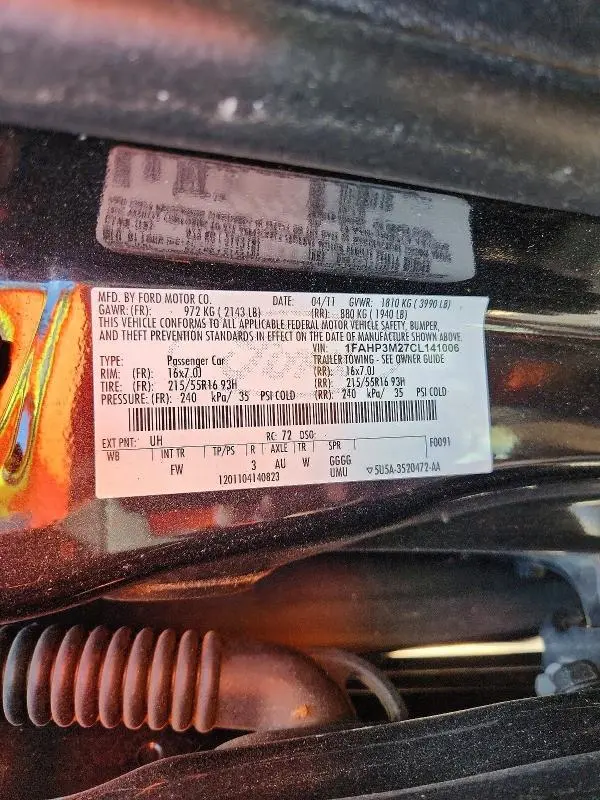 2012 FORD FOCUS SEL  