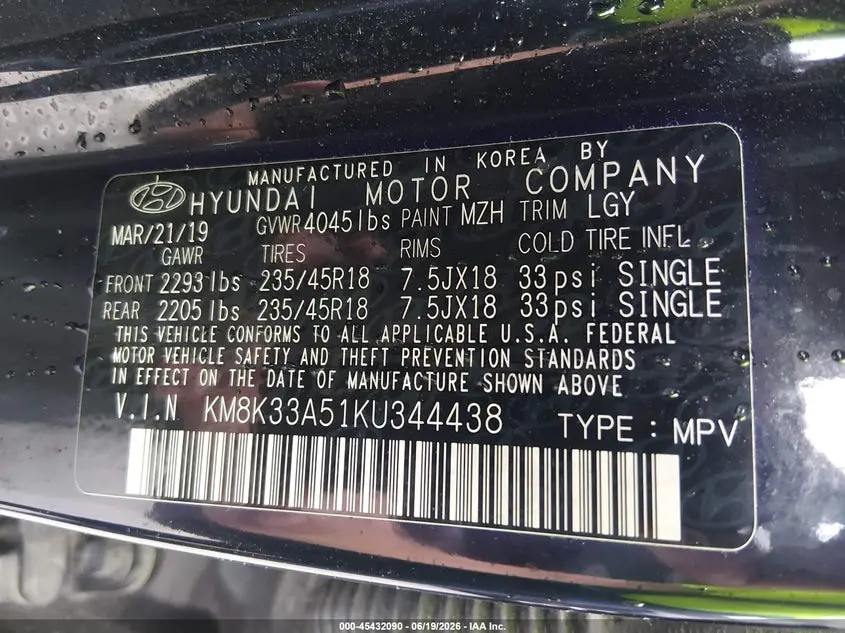 2019 HYUNDAI KONA LIMITED