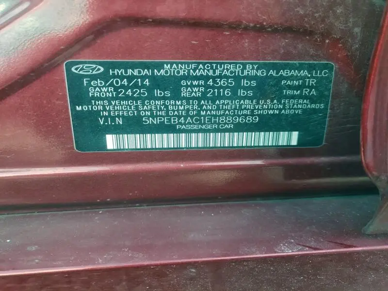 2014 HYUNDAI SONATA GLS  