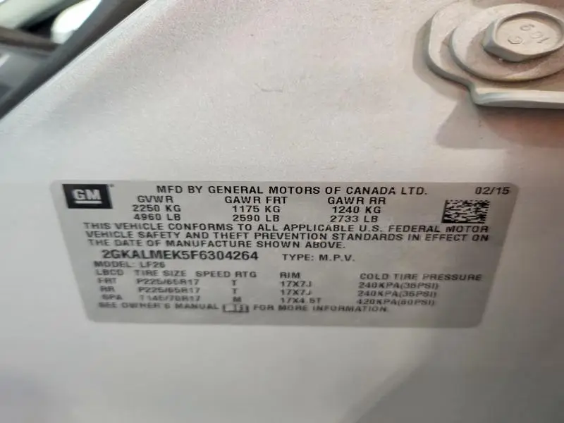 2015 GMC TERRAIN SLE  