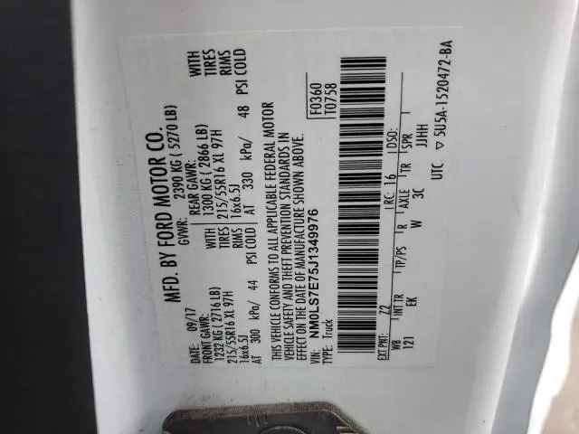 2018 FORD TRANSIT CONNECT XL  