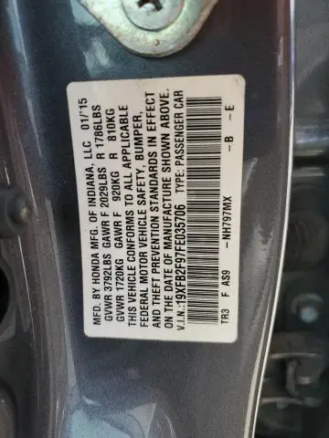 2015 HONDA CIVIC EXL  