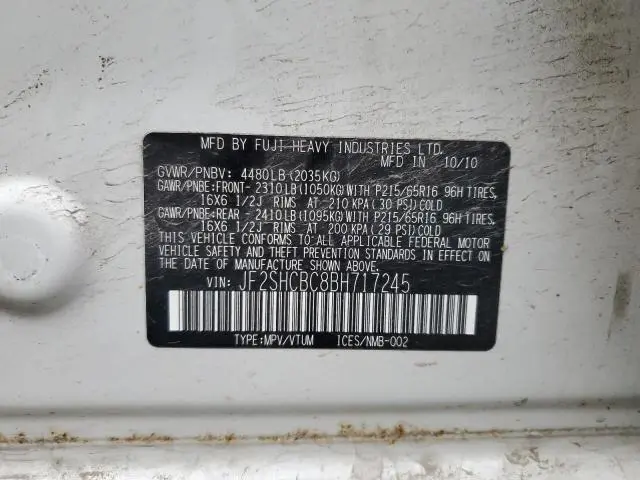 2011 SUBARU FORESTER 2.5X  