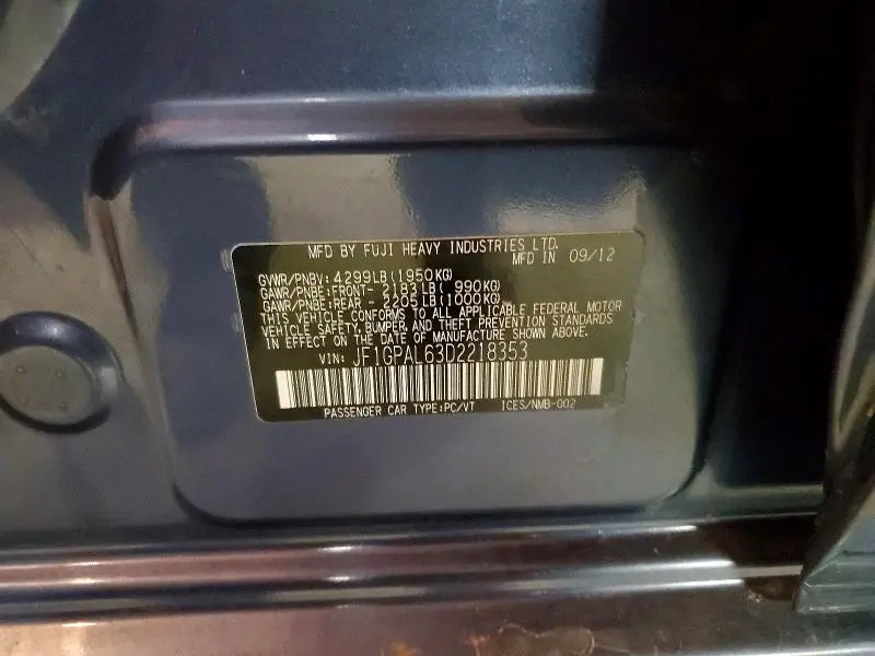 2013 SUBARU IMPREZA SPORT PREMIUM  