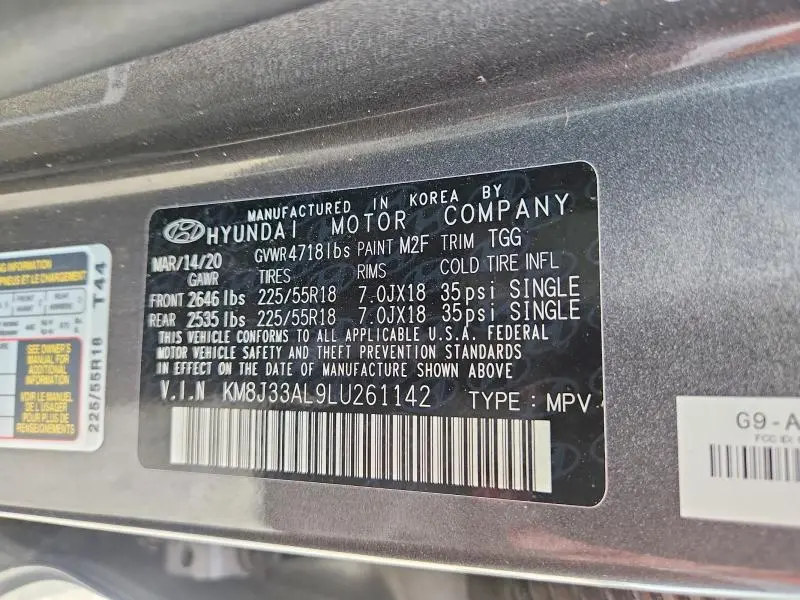 2020 HYUNDAI TUCSON SEL  
