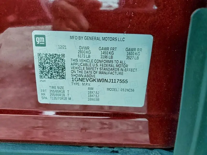 2022 CHEVROLET TRAVERSE LT  