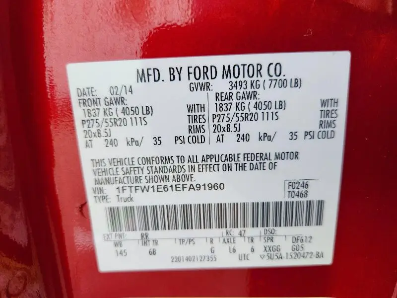 2014 FORD F150 SUPERCREW  