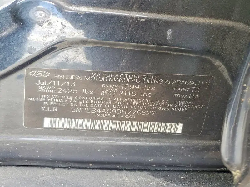 2013 HYUNDAI SONATA GLS  