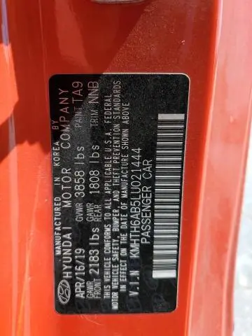 2020 HYUNDAI VELOSTER TURBO  