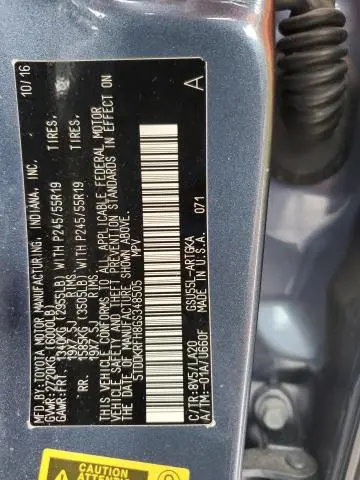 2016 TOYOTA HIGHLANDER LIMITED  