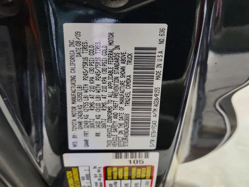 2010 TOYOTA TACOMA ACCESS CAB  