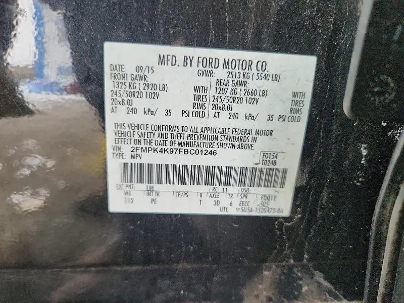 2015 FORD EDGE TITANIUM  