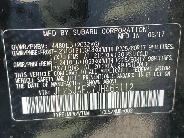 2018 SUBARU FORESTER 2.5I PREMIUM  