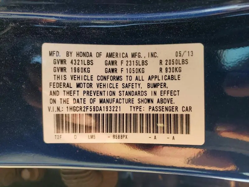 2013 HONDA ACCORD SPORT  