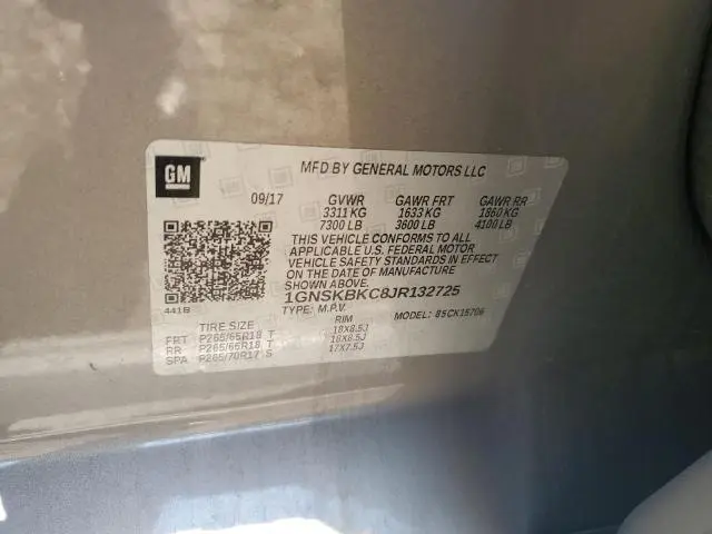 2018 CHEVROLET TAHOE K1500 LT  