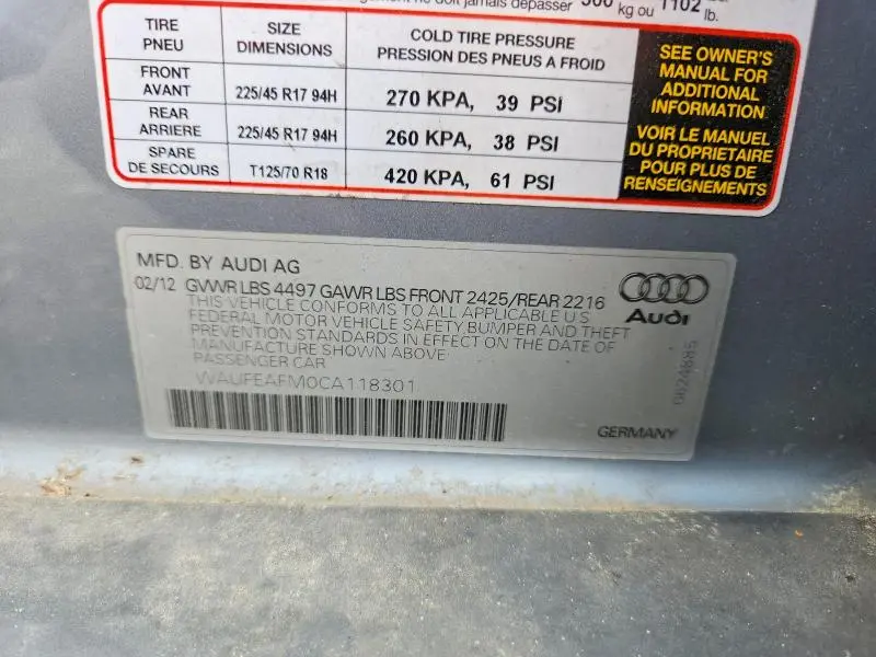 2012 AUDI A3 PREMIUM  