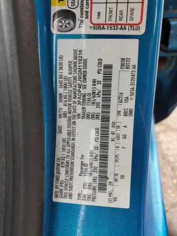 2016 FORD FIESTA SE