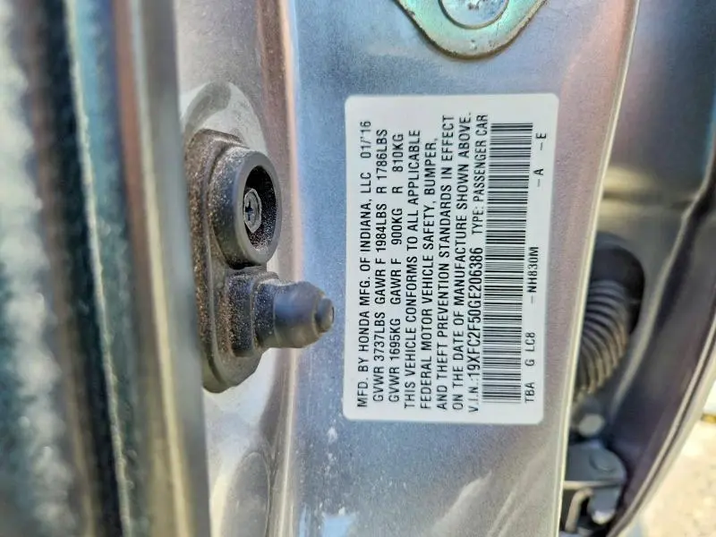 2016 HONDA CIVIC LX  
