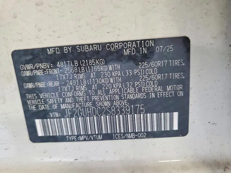 2025 SUBARU CROSSTREK PREMIUM  