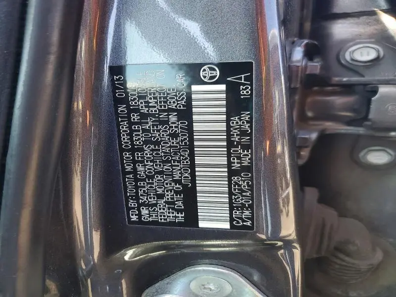 2013 TOYOTA PRIUS C TWO  