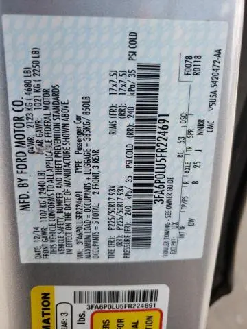 2015 FORD FUSION SE HYBRID  