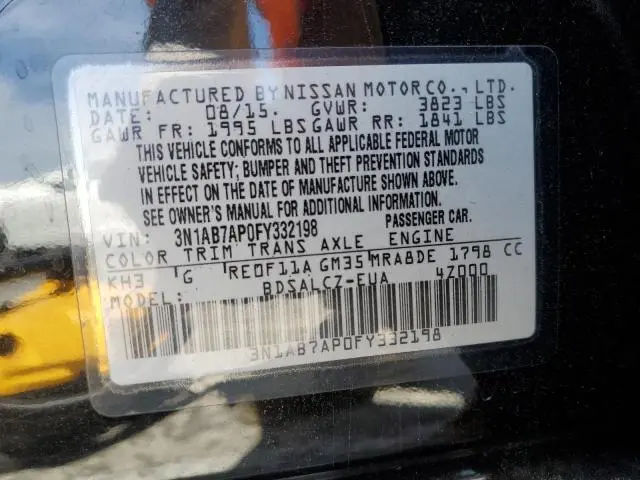 2015 NISSAN SENTRA S  