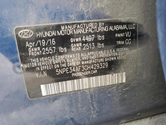 2016 HYUNDAI SONATA SPORT  