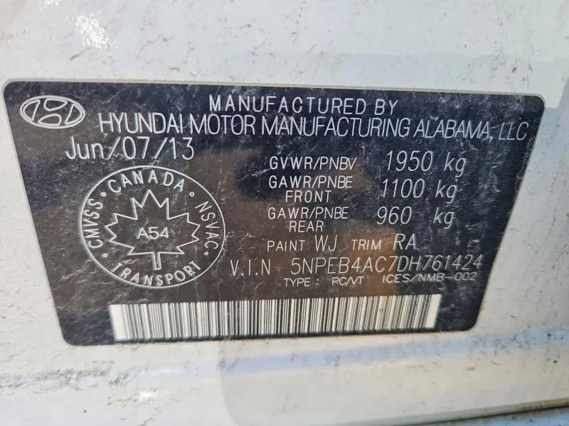 2013 HYUNDAI SONATA GLS  