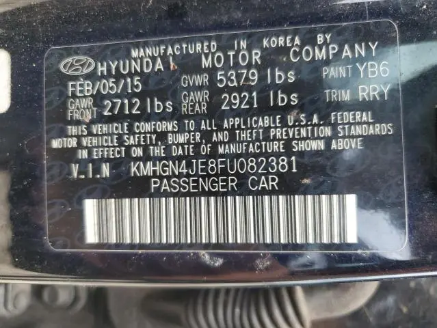 2015 HYUNDAI GENESIS 3.8L  