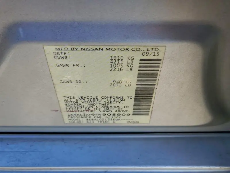 2015 NISSAN ALTIMA 2.5  