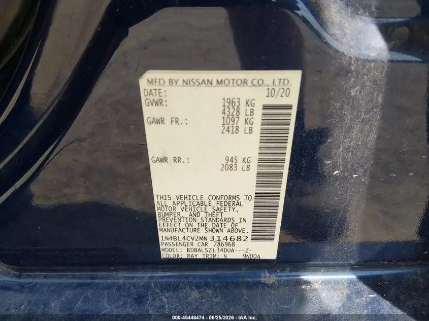 2021 NISSAN ALTIMA SR FWD