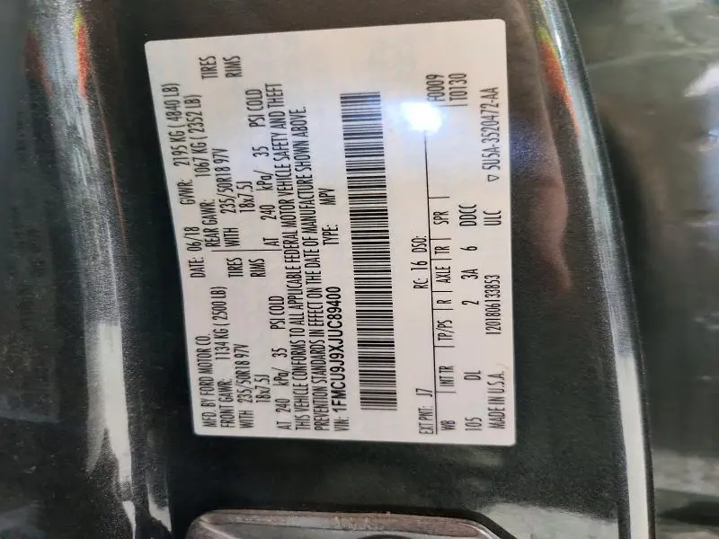 2018 FORD ESCAPE TITANIUM  