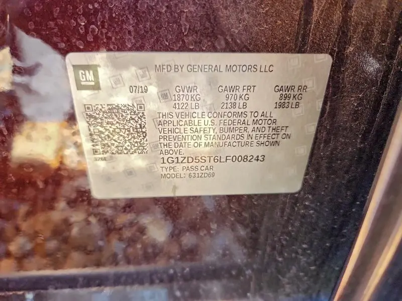 2020 CHEVROLET MALIBU LT  