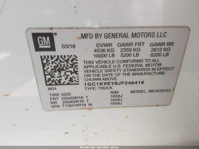 2018 CHEVROLET SILVERADO 2500HD LT