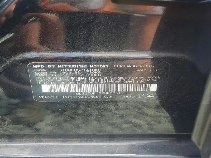 2023 MITSUBISHI MIRAGE G4 ES  