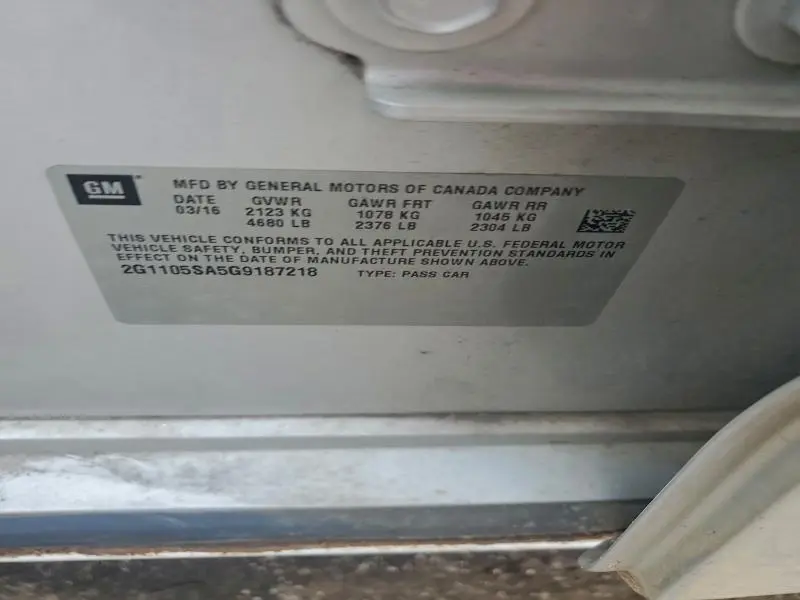 2016 CHEVROLET IMPALA LT  