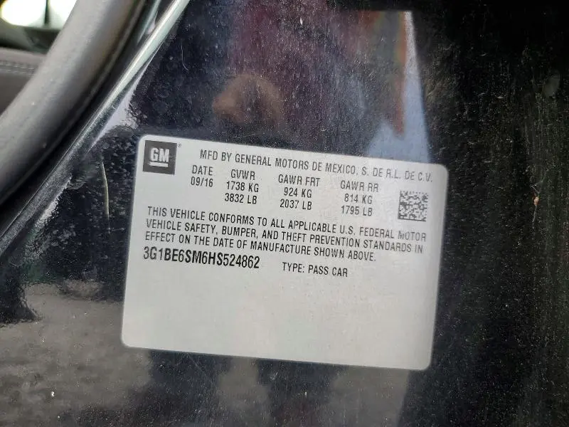 2017 CHEVROLET CRUZE LT  