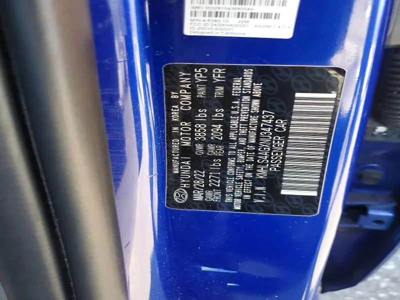 2022 HYUNDAI ELANTRA SEL  