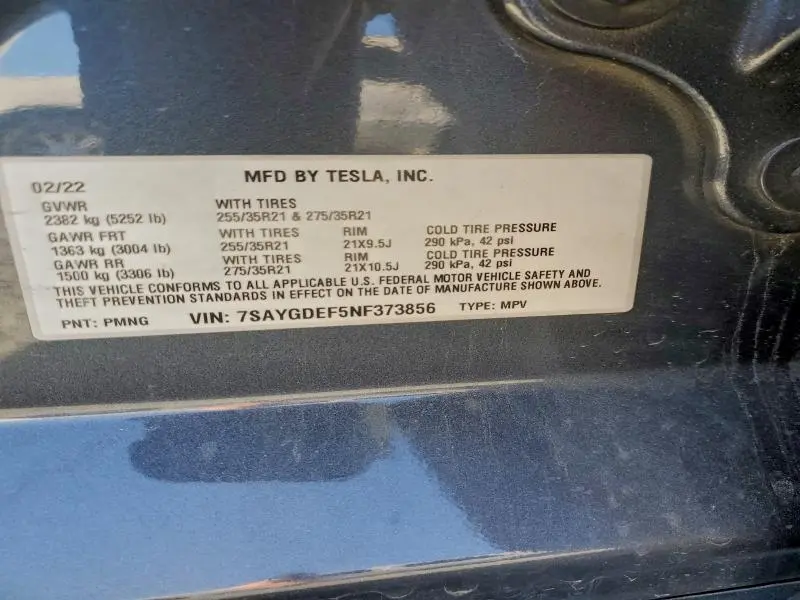 2022 TESLA MODEL Y   