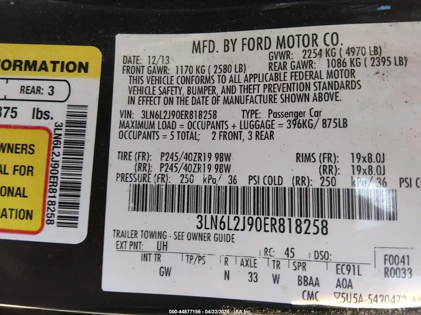 2014 LINCOLN MKZ  