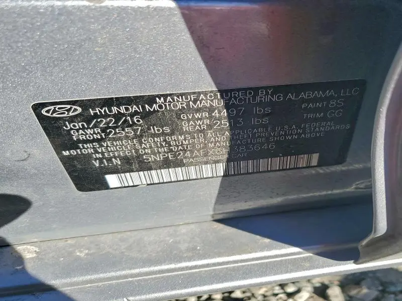 2016 HYUNDAI SONATA SE  