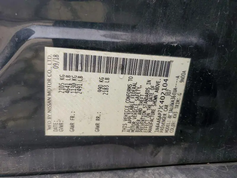 2018 NISSAN MAXIMA PLATINUM  