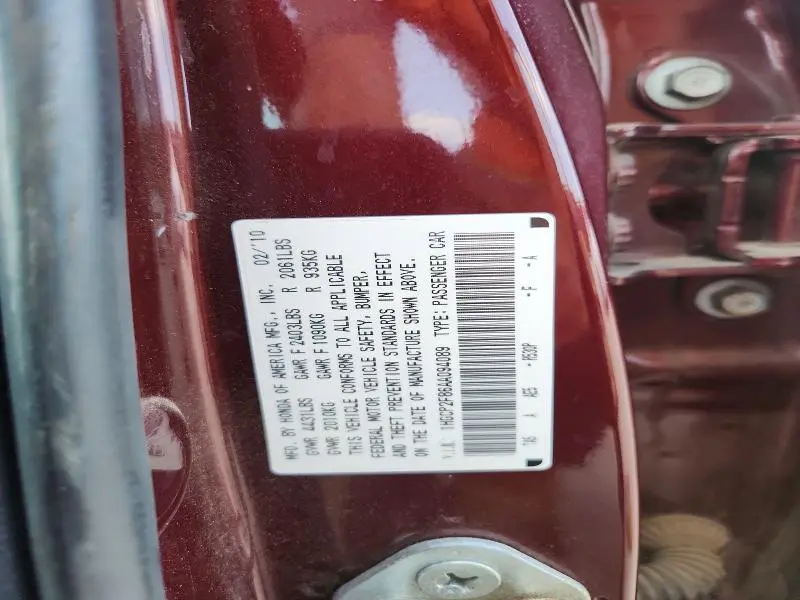 2010 HONDA ACCORD EXL  