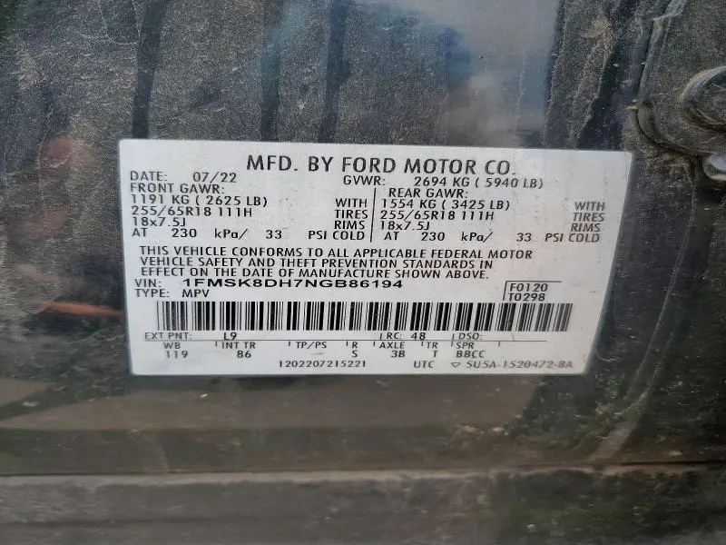 2022 FORD EXPLORER XLT  
