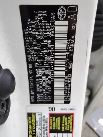 2014 TOYOTA COROLLA L