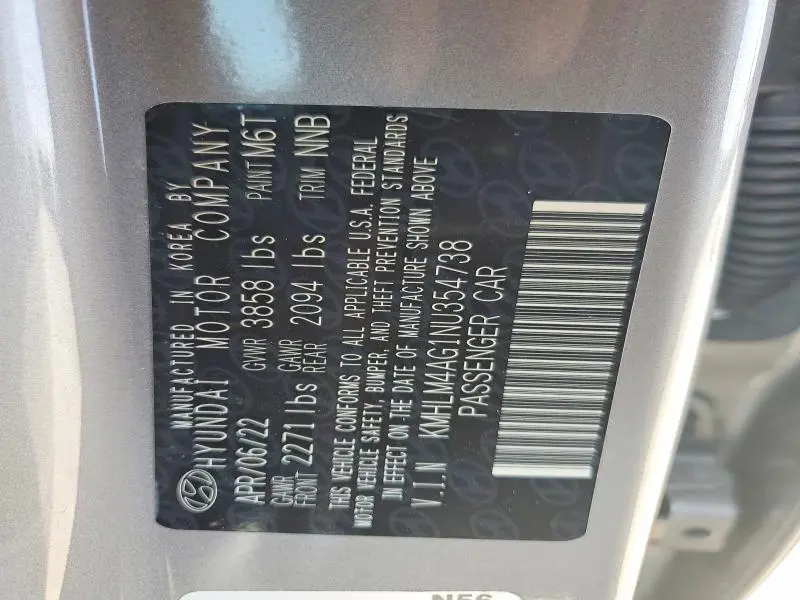 2022 HYUNDAI ELANTRA SEL  